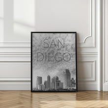 Art Prints of SAN DIEGO Skyline | Text