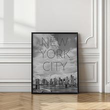 Art Prints of NYC Brooklyn Bridge &amp; Lower Manhattan | Text &amp; Skyline