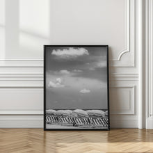 Art Prints of MIAMI BEACH Monochrome beach scene