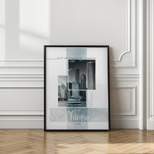 Art Prints of Poster Art CHICAGO Skyline | turquoise marble