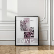 Art Prints of Poster Art NYC Fifth Avenue Traffic | pink marble