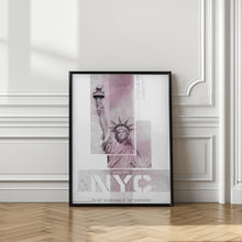 Art Prints of Poster Art NYC Statue of Liberty | pink marble