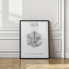 Art Prints of Coordinates PARIS Eiffel Tower | monochrome watercolor