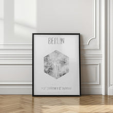 Art Prints of Coordinates BERLIN CATHEDRAL &amp; TELEVISION TOWER | monochrome watercolor