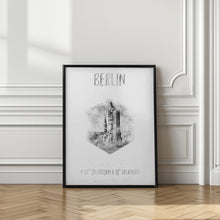 Art Prints of Coordinates BERLIN | monochrome watercolor