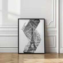 Art Prints of Coordinates PARIS Eiffel Tower | monochrome