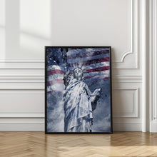 Art Prints of Modern Art STATUE OF LIBERTY | blue