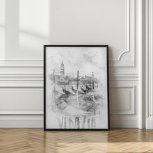 Art Prints of Monochrome Art VENICE Canal Grande | watercolor