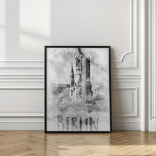 Art Prints of Monochrome Art BERLIN Kaiser Wilhelm Memorial Church | watercolor