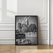 Art Prints of Cathedral Notre-Dame &amp; Seine Riverside