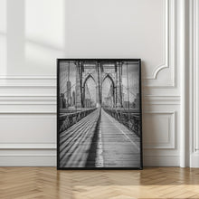 Art Prints of NEW YORK CITY Brooklyn Bridge - upright slim panorama