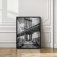 Art Prints of NEW YORK CITY Manhattan Bridge - upright slim panorama