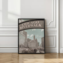 Art Prints of CHICAGO Riverwalk | urban vintage style