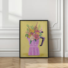 Art Prints of Espresso Maker with Flowers