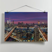 Art Prints of Manhattan skyline during beautiful sunset