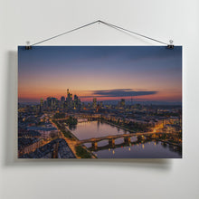 Art Prints of Frankfurt Skyline at sunset