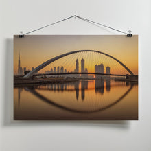 Art Prints of Sunrise at the Dubai Water Canal