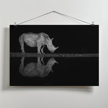 Art Prints of Rhino at night