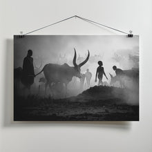 Art Prints of Mundari cattle camp