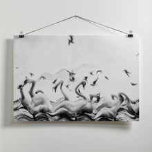 Art Prints of Swans waves