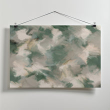 Art Prints of Green Beige Wild Painted Square