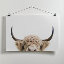 Canvas Art Print Peeking Cow