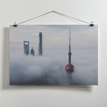 Art Prints of Shanghai in clouds