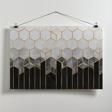 Art Prints of Charcoal Hexagons