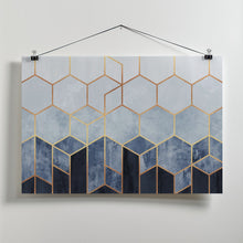 Art Prints of Soft Blue Hexagons