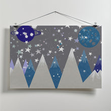 Art Prints of Night Sky Midnight Blue Kids Room Mural