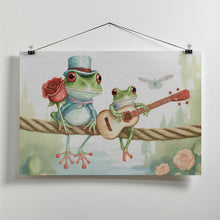 Art Prints of Frogs on a rope