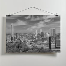 Art Prints of Unique Rotterdam panorama seen from the Euromast | Monochrome