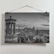 Art Prints of Charming evening atmosphere in Edinburgh - Monochrome