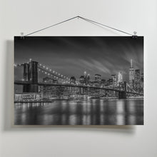 Art Prints of BROOKLYN BRIDGE Nightly Impressions - Monochrome