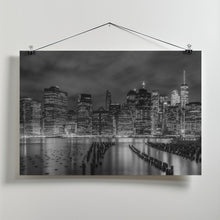 Art Prints of NEW YORK CITY Monochrome Night Impressions - Panoramic