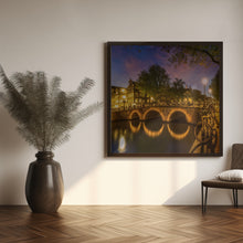 Art Prints of AMSTERDAM Idyllic nightscape from Keizersgracht