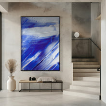 Art Prints of White on Blue Brush Strokes