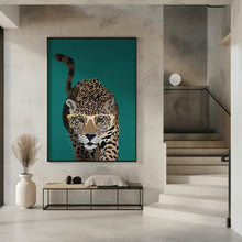 Canvas Art Print Curious green leopard