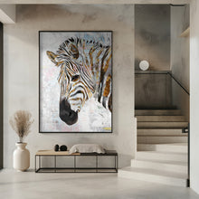 Canvas Art Print Grunge gold zebra