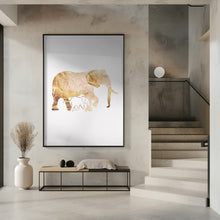 Canvas Art Print White Gold Elephants