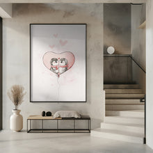 Canvas Art Print Penguin in love