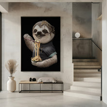 Canvas Art Print SLOTH EATING NOODLE