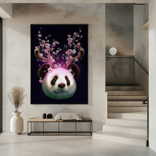 Canvas Art Print panda horns up