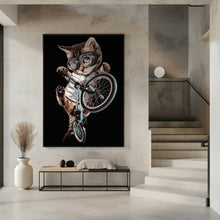 Canvas Art Print bmx cat