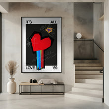 Art Prints of It's All Love Heart Grey