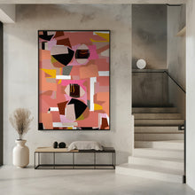 Art Prints of Deep Pink Geometric Shapes 1