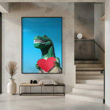 Art Prints of Tyrannosaurus Rex with a Red Paper Heart