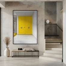 Art Prints of Canary Yellow Doors on a Mid-Century Modern