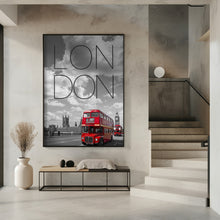 Art Prints of Red Buses in London | Text &amp; Skyline