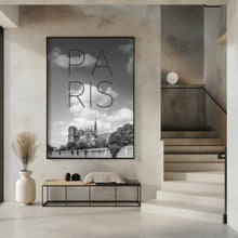 Art Prints of PARIS Cathedral Notre-Dame | Text &amp; Skyline